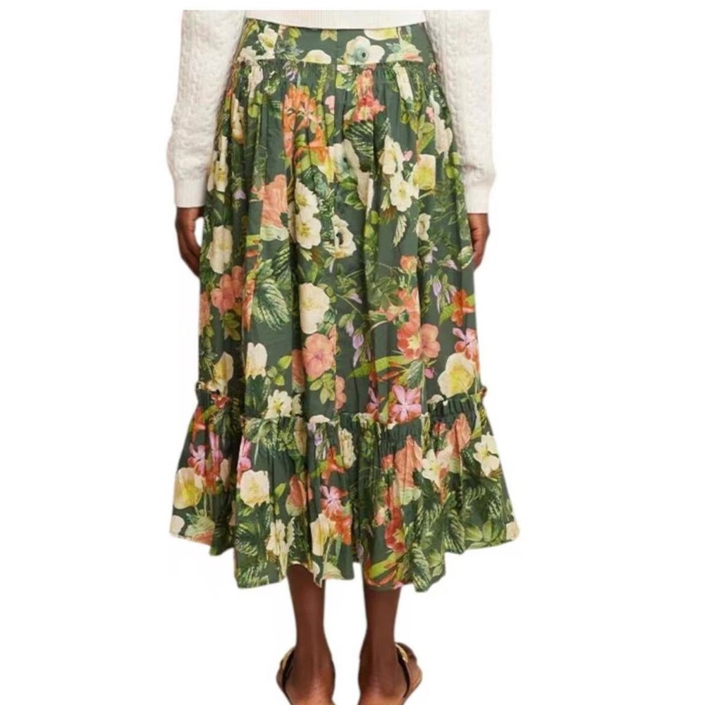 NEW CARA CARA tisbury skirt in olive kingston floral